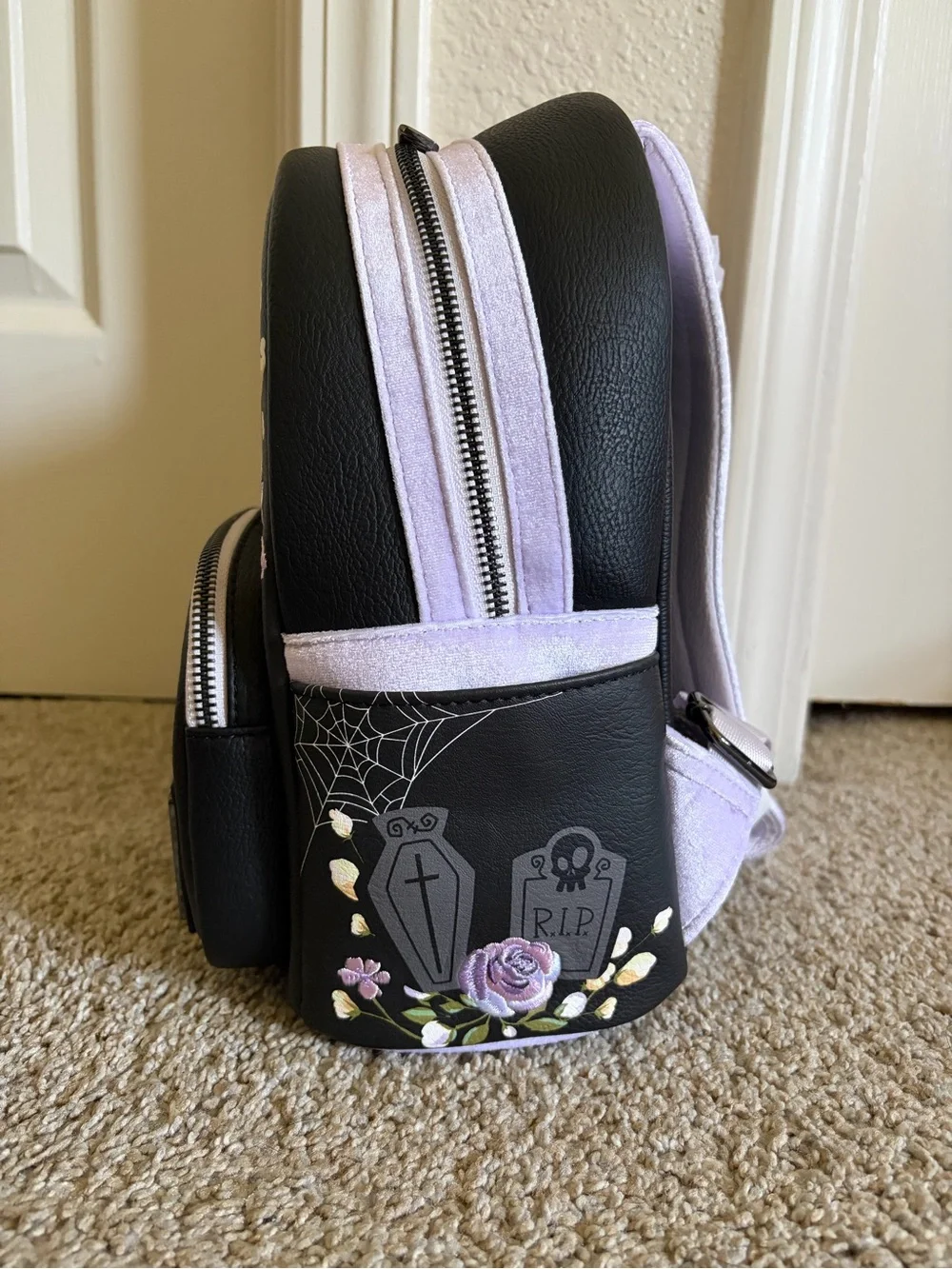 Loungefly Black The Nightmare Before Christmas Floral Mini Backpack